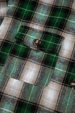 Load image into Gallery viewer, Red Plaid Print Chest Pocket Buttoned Hooded Shacket - Fashion Queen - 22