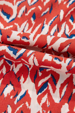 Load image into Gallery viewer, Red Plus Size Abstract Print Notch V Neck High Waist Maxi Dress - Fashion Queen - 11