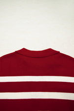 Load image into Gallery viewer, Red Stripe Collared Split Neck Sweater Vest - Fashion Queen - 8