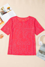 Load image into Gallery viewer, Red Western Girls Mesh T Shirt - Fashion Queen - 6