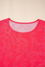 Load image into Gallery viewer, Red Western Girls Mesh T Shirt - Fashion Queen - 7