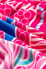 Load image into Gallery viewer, Rose Boho Abstract Printed Puff Sleeve Drawstring Waist Ruffled Mini Dress - Fashion Queen - 12