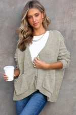 Load image into Gallery viewer, Rose Buttons Front Pocketed Sweater Cardigan - Fashion Queen - 26