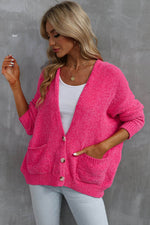 Load image into Gallery viewer, Rose Buttons Front Pocketed Sweater Cardigan - Fashion Queen - 4