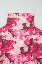 Load image into Gallery viewer, Rose Floral Mesh Flounce Sleeve Mock Neck Blouse - Fashion Queen - 8