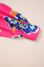 Load image into Gallery viewer, Rose Floral Pattern V Neck Balloon Sleeve Plus Size Blouse - Fashion Queen - 11