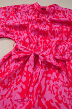 Load image into Gallery viewer, Rose Leopard Loose Sleeve Belted Wide Leg Jumpsuit - Fashion Queen - 16