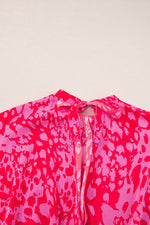 Load image into Gallery viewer, Rose Leopard Loose Sleeve Belted Wide Leg Jumpsuit - Fashion Queen - 18