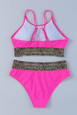Load image into Gallery viewer, Rose Leopard Mesh Trim 2pcs Bikini Swimsuit - Fashion Queen - 16