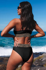 Load image into Gallery viewer, Rose Leopard Mesh Trim 2pcs Bikini Swimsuit - Fashion Queen - 5