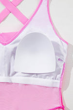 Load image into Gallery viewer, Rose Red Crisscross Straps Tie Back Flared One Piece Swimsuit - Fashion Queen - 24