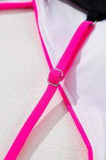 Load image into Gallery viewer, Rose Red Crossover Colorblock Cutout One Piece Swimsuit - Fashion Queen - 25