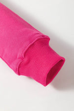 Load image into Gallery viewer, Rose Red Drop Shoulder Crisscross Stitching Pocketed Loose Sweatshirt - Fashion Queen - 12