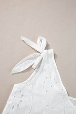 Load image into Gallery viewer, Rose Red Embroidery Patterned Knotted Straps V Neck Tank Top - Fashion Queen - 22