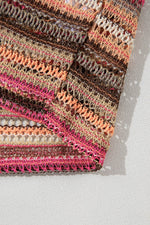 Load image into Gallery viewer, Rose Red Ethnic Striped Wide Cropped Long Sleeve Top - Fashion Queen - 11