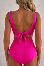 Load image into Gallery viewer, Rose Red Gold Shell Decor Wire-free Knotted 2pcs Bikini Swimsuit - Fashion Queen - 2