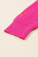 Load image into Gallery viewer, Rose Red Heart Shape Drop Shoulder Round Neck Sweater - Fashion Queen - 19