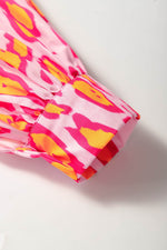 Load image into Gallery viewer, Rose Red Oversized Leopard Print Balloon Sleeve Casual Shirt - Fashion Queen - 13