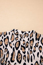 Load image into Gallery viewer, Rose Red Oversized Leopard Print Balloon Sleeve Casual Shirt - Fashion Queen - 23