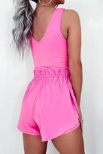 Load image into Gallery viewer, Sachet Pink Plain Sleeveless Loop Drawstring Cinched Waist Romper - Fashion Queen - 2