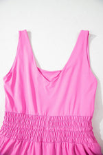 Load image into Gallery viewer, Sachet Pink Plain Sleeveless Loop Drawstring Cinched Waist Romper - Fashion Queen - 9