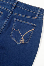 Load image into Gallery viewer, Sail Blue Center Seam Deep Wash Straight Jeans - Fashion Queen - 15