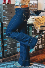 Load image into Gallery viewer, Sail Blue Center Seam Deep Wash Straight Jeans - Fashion Queen - 2