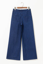 Load image into Gallery viewer, Sail Blue Medium Wash Straight Leg Loose Casual Jeans - Fashion Queen - 13