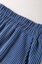 Load image into Gallery viewer, Sail Blue Ribbed V Neck Tee and Pants Plus Size Set - Fashion Queen - 19