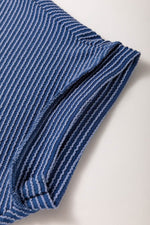 Load image into Gallery viewer, Sail Blue Ribbed V Neck Tee and Pants Plus Size Set - Fashion Queen - 22