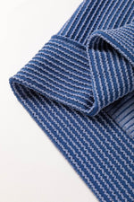 Load image into Gallery viewer, Sail Blue Ribbed V Neck Tee and Pants Plus Size Set - Fashion Queen - 23