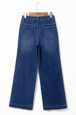 Load image into Gallery viewer, Sail Blue Wide Leg Pocketed High Waist Jeans - Fashion Queen - 5