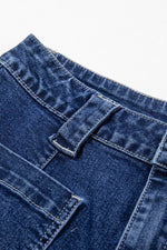 Load image into Gallery viewer, Sail Blue Wide Leg Pocketed High Waist Jeans - Fashion Queen - 7