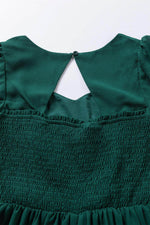 Load image into Gallery viewer, Sea Green Shirred Open Back Sweetheart Neck Ruffled Midi Dress - Fashion Queen - 17