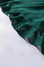 Load image into Gallery viewer, Sea Green Shirred Open Back Sweetheart Neck Ruffled Midi Dress - Fashion Queen - 18