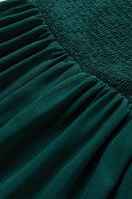 Load image into Gallery viewer, Sea Green Shirred Open Back Sweetheart Neck Ruffled Midi Dress - Fashion Queen - 19