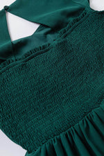 Load image into Gallery viewer, Sea Green Shirred Open Back Sweetheart Neck Ruffled Midi Dress - Fashion Queen - 21