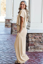 Load image into Gallery viewer, Seagrass Raw Hem Loose Tee and Wide Leg Pants Set - Fashion Queen - 6