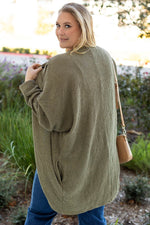 Load image into Gallery viewer, Seagrass Waffle Knit Drop Shoulder Open Front Pocketed Plus Size Cardigan - Fashion Queen - 2