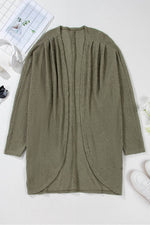 Load image into Gallery viewer, Seagrass Waffle Knit Drop Shoulder Open Front Pocketed Plus Size Cardigan - Fashion Queen - 7