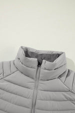 Load image into Gallery viewer, Silvery Plush Collared Quilted Zipped Puffer Vest - Fashion Queen - 22