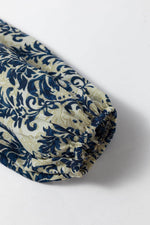 Load image into Gallery viewer, Sky Blue Boho Printed Balloon Sleeve Smocked Peplum Blouse - Fashion Queen - 12