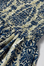 Load image into Gallery viewer, Sky Blue Boho Printed Balloon Sleeve Smocked Peplum Blouse - Fashion Queen - 9