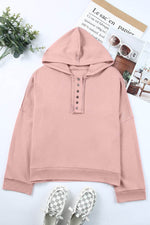 Load image into Gallery viewer, Sky Blue Casual Button Solid Patchwork Trim Hoodie - Fashion Queen - 23