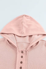 Load image into Gallery viewer, Sky Blue Casual Button Solid Patchwork Trim Hoodie - Fashion Queen - 28