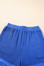 Load image into Gallery viewer, Sky Blue Corded Collared Half Zip Tank Top Two Piece Shorts Set - Fashion Queen - 17