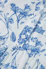 Load image into Gallery viewer, Sky Blue Floral Print Collared V Neck Ric-rac Trim Plus Size Mini Dress - Fashion Queen - 17