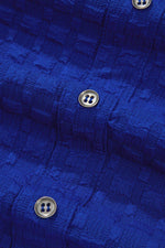 Load image into Gallery viewer, Sky Blue Jacquard Textured Buttoned Tee and Shorts Set - Fashion Queen - 12