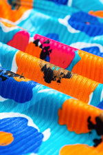 Load image into Gallery viewer, Sky Blue Orange Adjustable Straps Ribbed Knit One Piece Swimsuit - Fashion Queen - 23