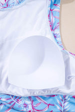 Load image into Gallery viewer, Sky Blue Plus Size Floral Print Twisted High Waist Bikini Set - Fashion Queen - 15